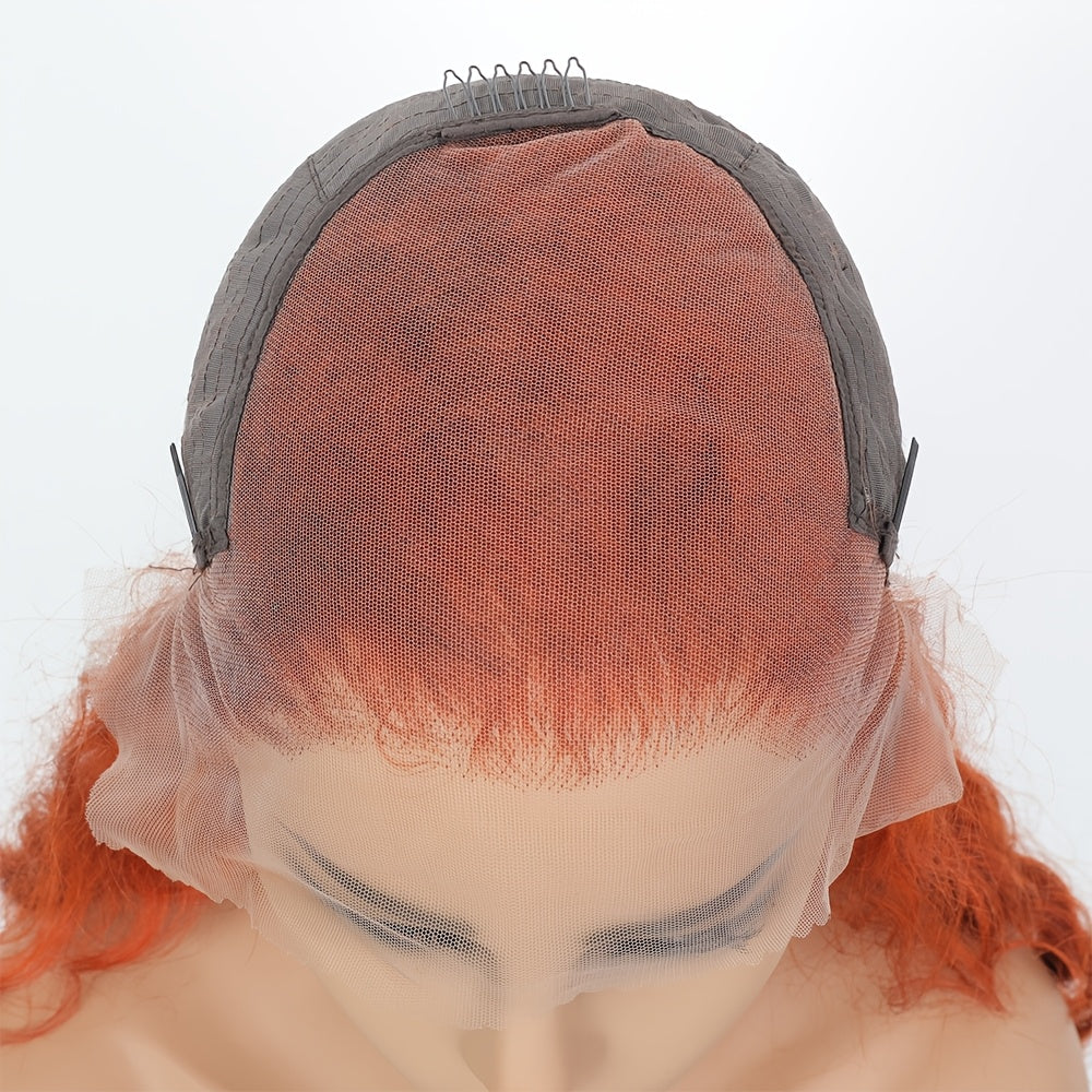 Deep Wave Ginger Orange Lace Front Wig Human Hair 13x6 HD Lace Front with Baby Hair 250% Density Long Curly Wig for Black Women