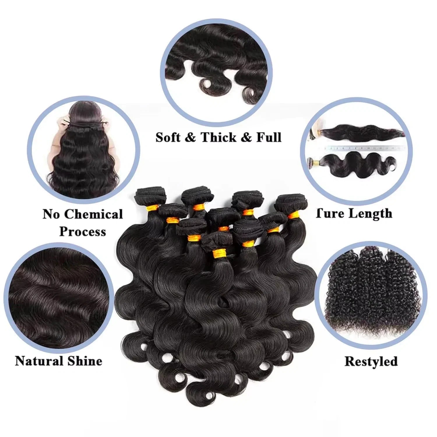 16A 40 Inch Body Wave Bundles 100% Human Hair Real Raw Extensions Wet And Wavy Remy Weave Hair Bundles For Black Women Quality