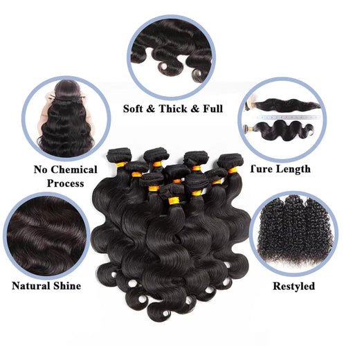 16A 40 Inch Body Wave Bundles 100% Human Hair Real Raw Extensions Wet And Wavy Remy Weave Hair Bundles For Black Women Quality