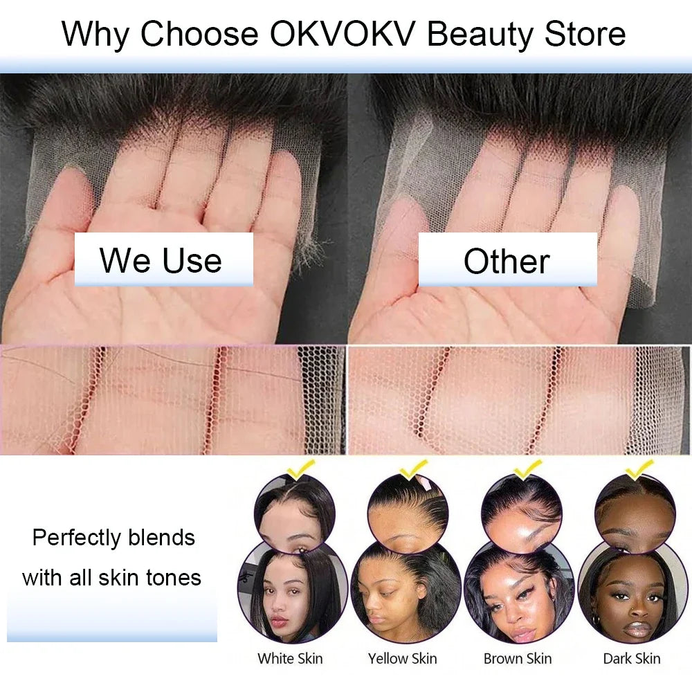 40 Inch Curly Lace Front Wigs Human Hair 250 Density 13x4 HD Transparent Jerry Curly Wigs Pre Plucked For Women