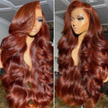 13x4 13x6 Reddish Brown Lace Front Wigs Human Hair Pre Plucked 250 Density Body Wave Colored Human Hair Lace Frontal Human Wig