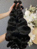 15A Human Hair Bundles 34 36 38 40Inch Body Wave 100% Unprocessed Hair 4 Bundles Extensions Quick Weave Human Hair Natural Black