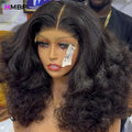 Glueless Lace Frontal Wig Human Hair Ready To Wear 400 Density Bouncy Curly 360/13x6 HD Lace Front Wig Preplucked Hair For Women