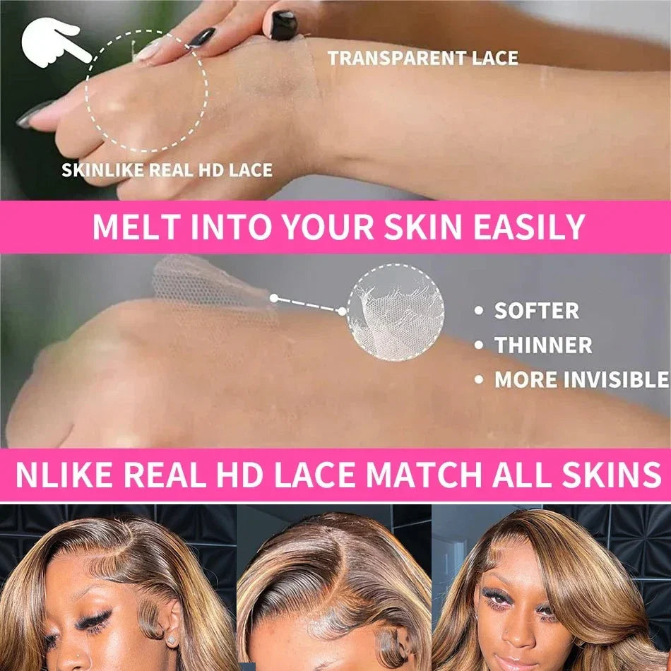 Highlight Wig Human Hair 13x4 Colored Honey Blonde Lace Front Human Hair Wigs For Women Ombre Body Wave 13x6 Hd Lace Frontal Wig