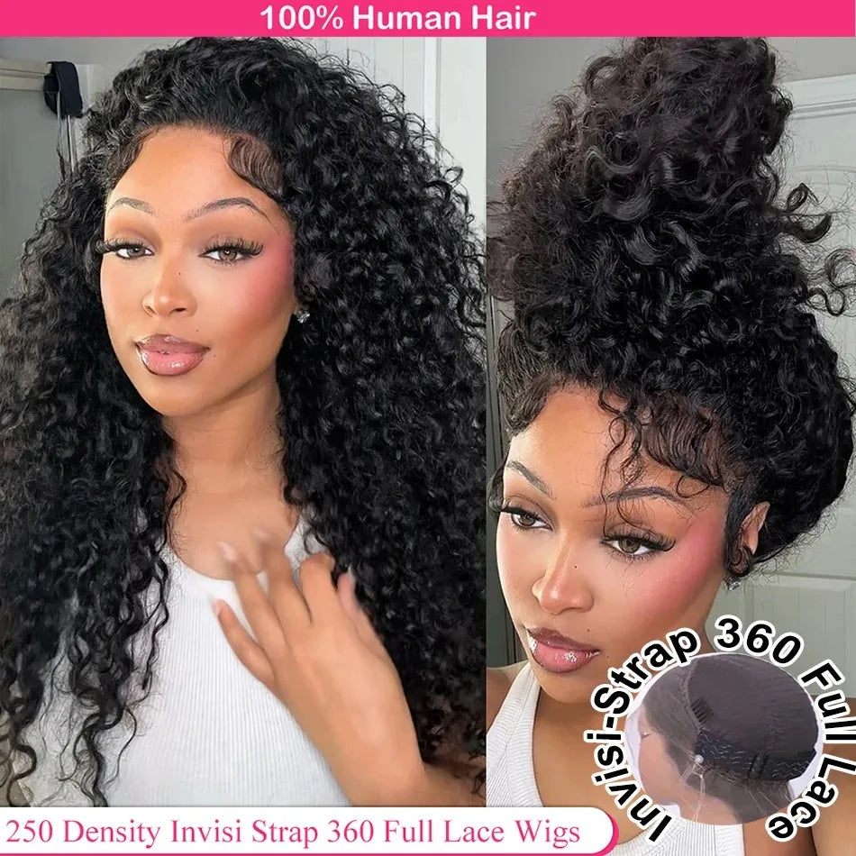360 Full Lace Wig Body Wave Human Hair Wigs 100% Pre Plucked Hd Brazilian Lace Frontal Wigs Invisible Strap 250 Density 40 Inch