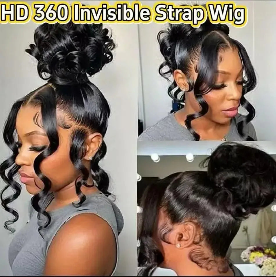 360 Full Lace Wig Body Wave Human Hair Wigs 100% Pre Plucked Hd Brazilian Lace Frontal Wigs Invisible Strap 250 Density 40 Inch