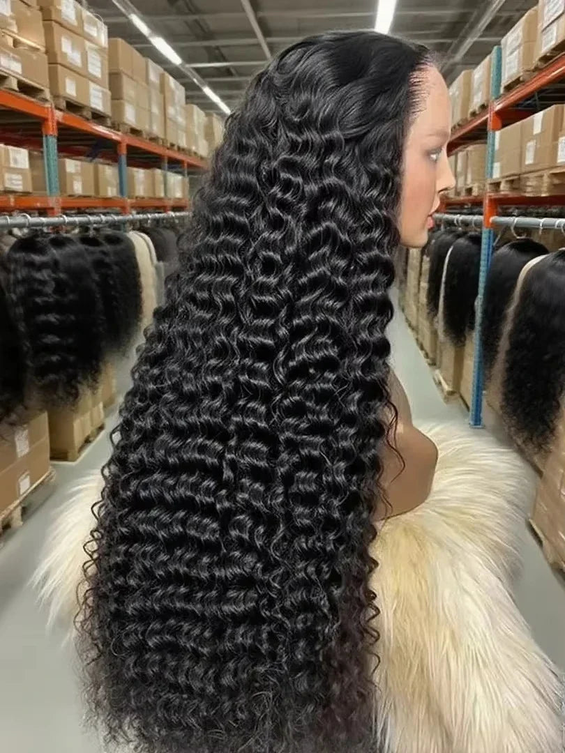 250Density Put on and Go Deep Wave Glueless Wig Human Hair For Women 5X5 13x6 HD Frontal Curly Lace Front Wigs On Clearance Sale