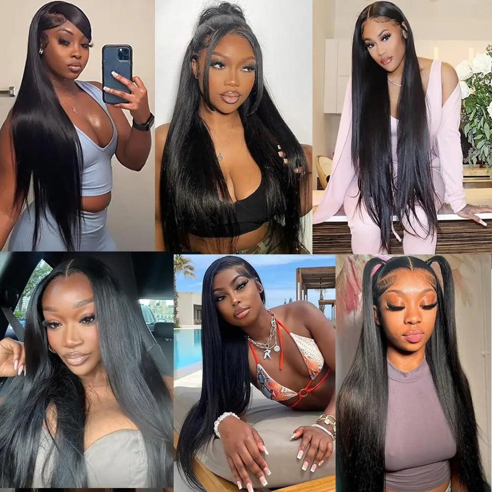 40 Inch 13x4 Bone Straight Lace Front Wigs Human Hair 13x6 Brazilian Transparent Lace Frontal Wig For Women With Baby Hair