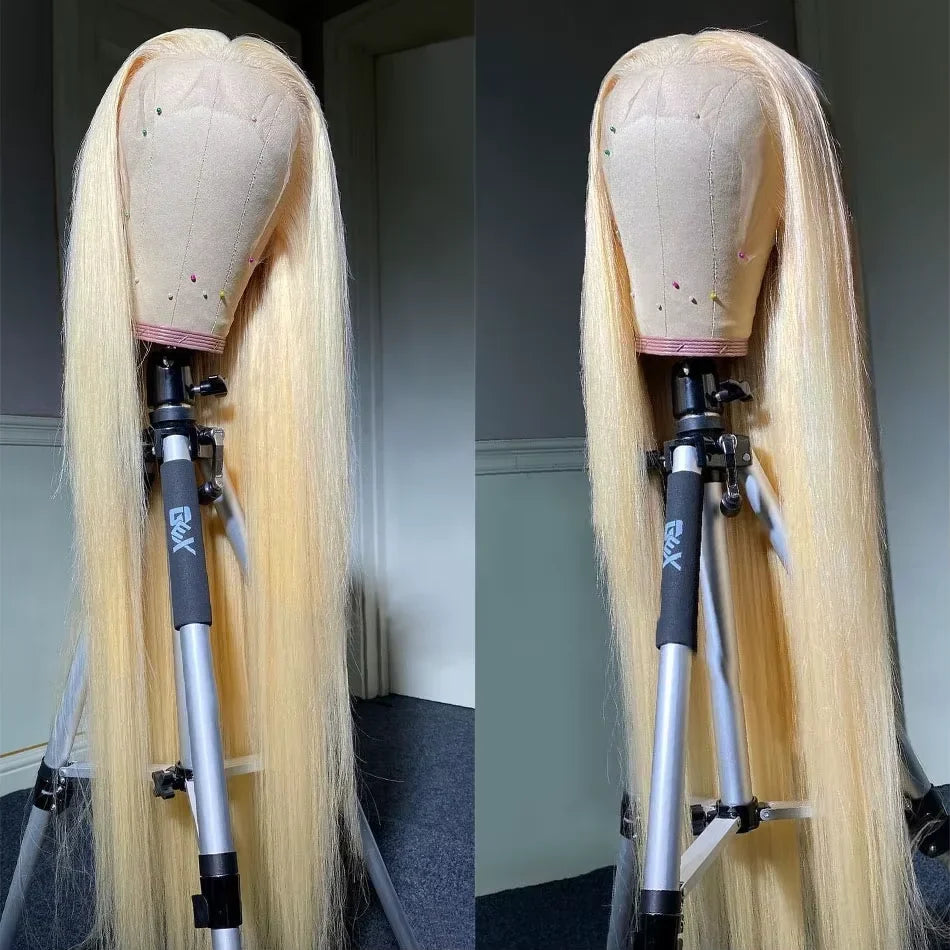 250 Density Blonde 613 Human Hair Wigs 100% Straight Hd Lace Frontal Wig 13x6 Brazilian Hair 30 40 Inch Colored Lace Front Wig